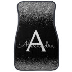 Custom Silver Black Glitter Sparkle Monogram