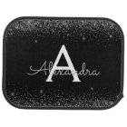 Custom Silver Black Glitter Sparkle Monogram