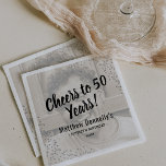 Custom Silver Glitter Photo Birthday Party Napkin<br><div class="desc">Custom birthday party napkins featuring a photo of the birthday boy or girl,  a white overlay,  silver glitter,  personalised cheers to their age,  name,  and date.</div>