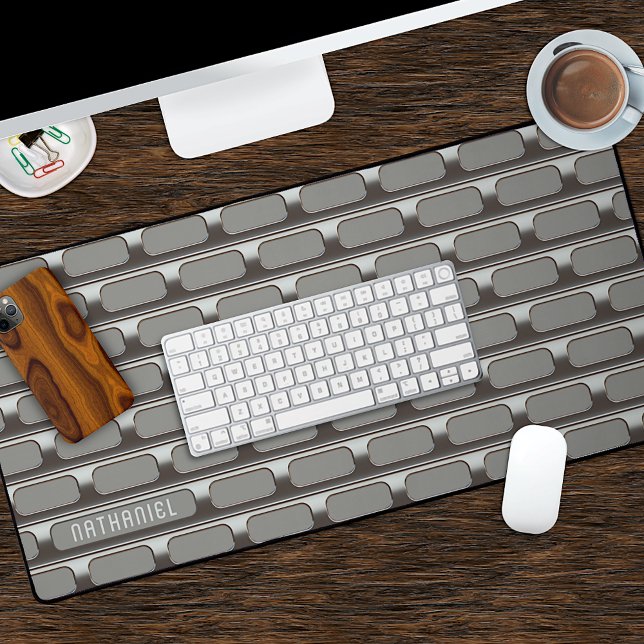 Custom Silver Grey Industrial Stainless Steel Art Desk Mat (Creator Uploaded)
