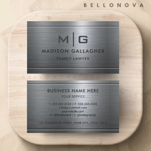 Custom Silver Grey Metal Professional Business Card