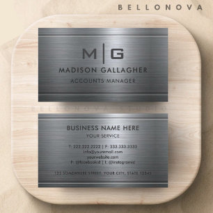 Custom Silver Grey Metal Professional Business Card