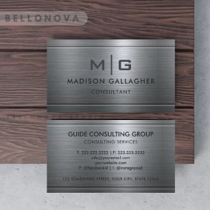 Custom Silver Grey Metal Professional Business Card