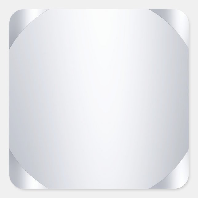 Custom Silver Look Glamourous Blank Template Square Sticker (Front)