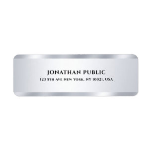 Custom Silver Modern Simple Elegant Return Address