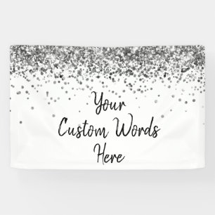 Custom Silver Personalised Photo Booth Birthday Banner