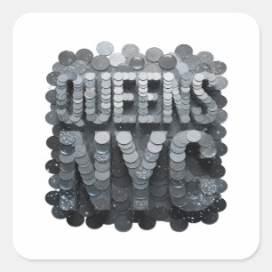 Custom Silver QUEENS NYC Craft Sticker