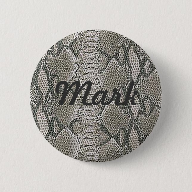 Custom Silver Snake Skin Button (Front)