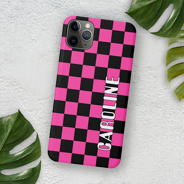 Custom Simple Abstract Geometric Check Mosaic Art iPhone Case (Creator Uploaded)