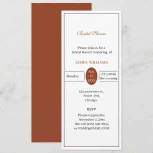 Custom Simple Brown Bridal Shower Invitation