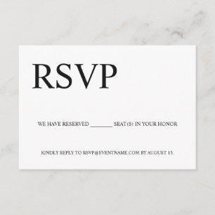 Custom Simple Business event Logo Reserved seats Enclosure Card