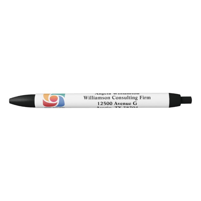 Custom Simple Business Logo Company Marketing Black Ink Pen (Front)