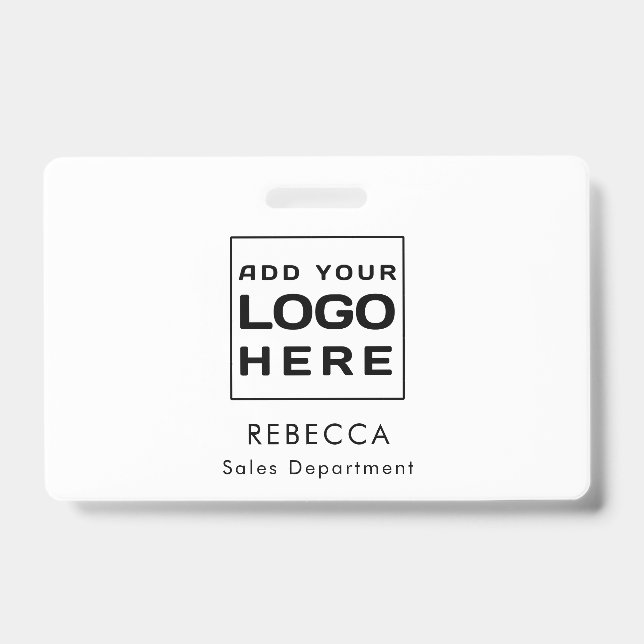 Custom Simple Business Logo Employees ID Badge (Front)