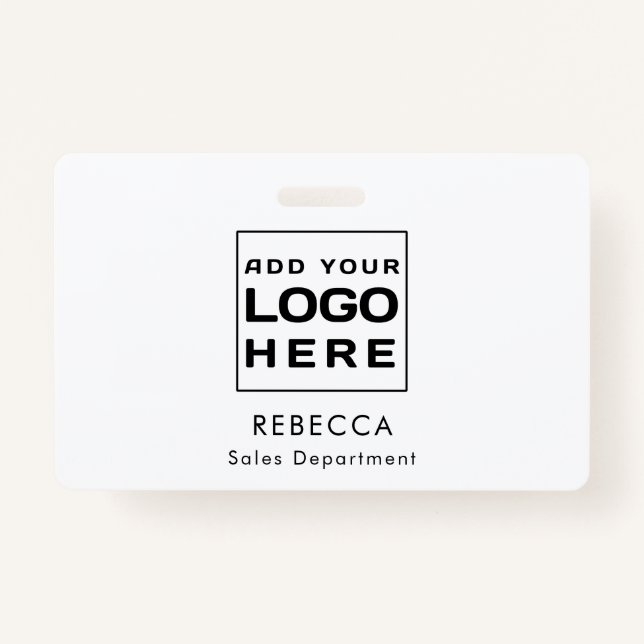 Custom Simple Business Logo Employees ID Badge (Front)