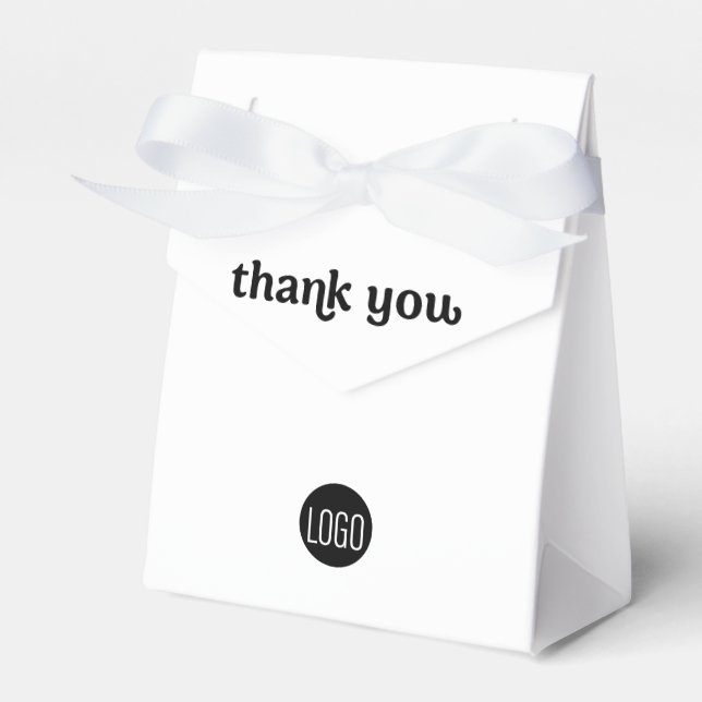 Custom Simple Business logo Thank you QR code web  Favour Box (Front Side)