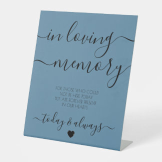 Custom Simple Calligraphy Wedding Memorial Pedestal Sign