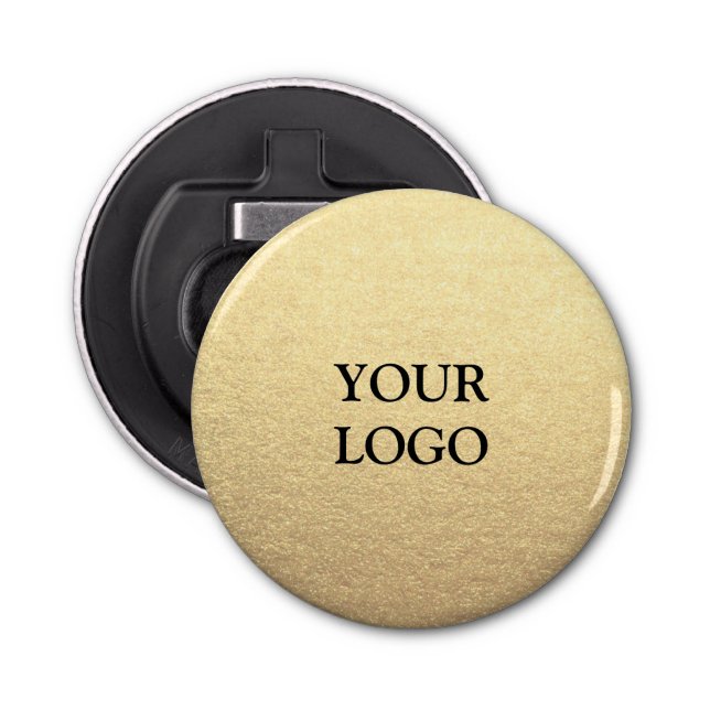 Custom Simple Clean Gold Business Your Logo Here Bottle Opener (Front)
