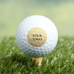 Custom Simple Clean Gold Business Your Logo Here Golf Balls