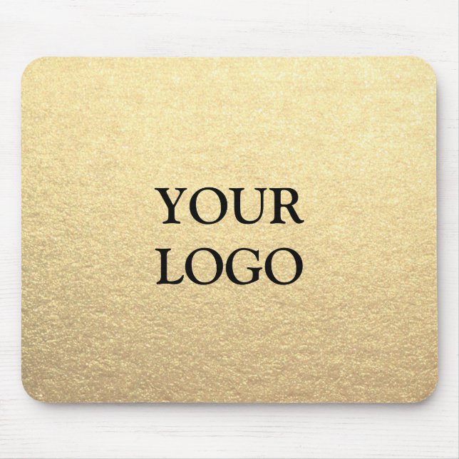 Custom Simple Clean Gold Business Your Logo Here Mouse Pad (Front)