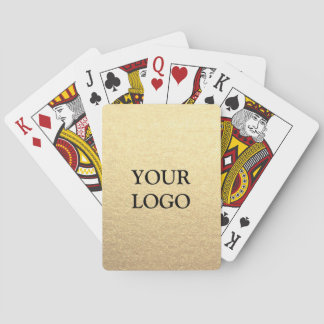 Custom Simple Clean Gold Business Your Logo Here Playing Cards