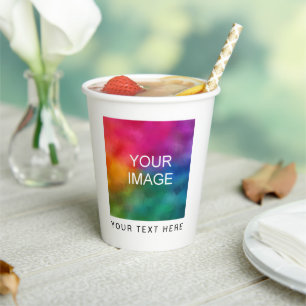 Custom Simple Clean Stylish Papercup Template Paper Cups