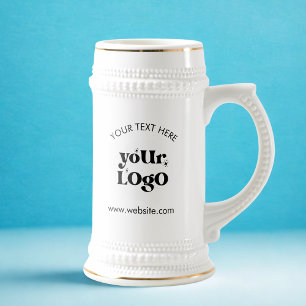 Custom Simple Company Branded Business Logo Beer Stein