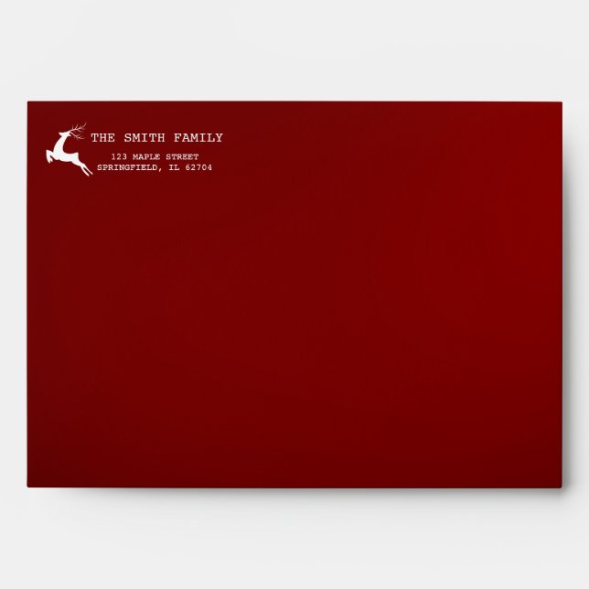 Custom Simple Cute Christmas Reindeer Envelope (Front)