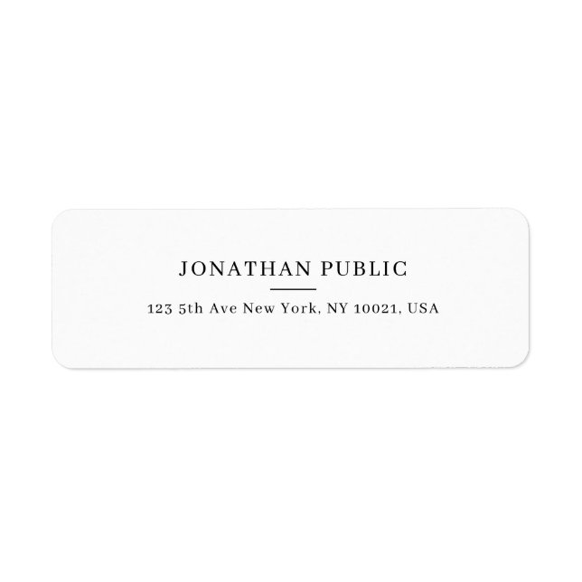 Custom Simple Design Template Modern Return Addres (Front)