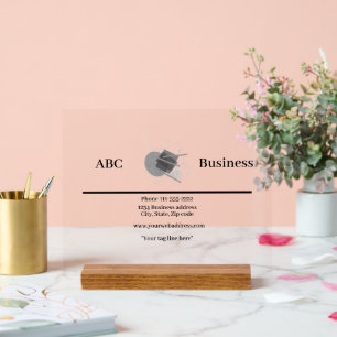Custom simple design with logo acrylic sign