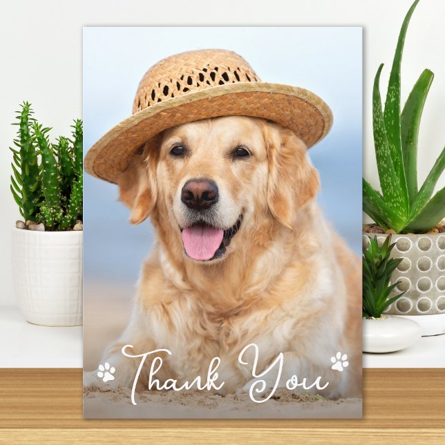 Custom Simple Dog Pet Photo Vet Tech Veterinarian  Thank You Card (Creator Uploaded)