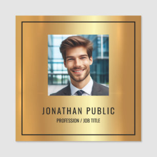 Custom Simple Elegant Black And Gold Luxurious Name Tag