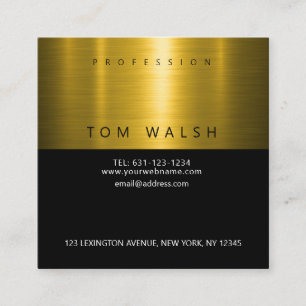 Custom Simple Elegant Gold Black Business Card