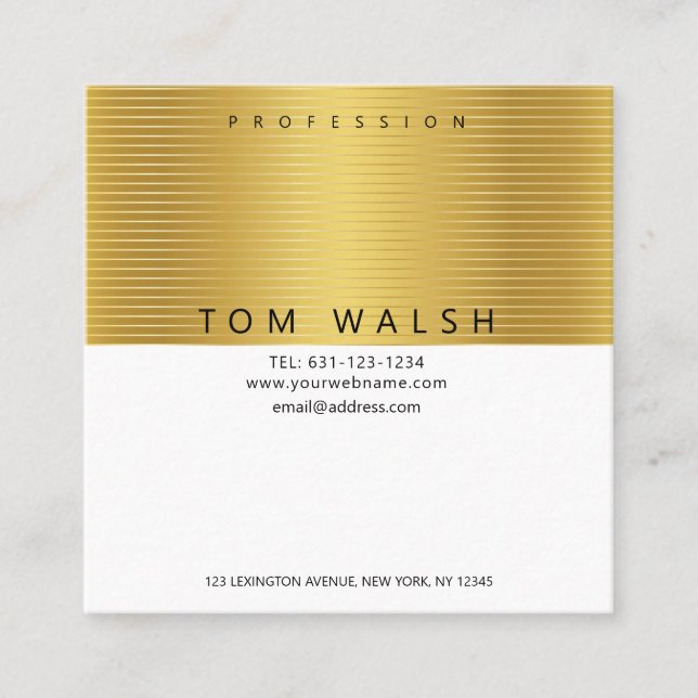 Custom Simple Elegant Gold Lines Business Card (Front)