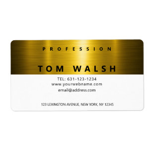 Custom Simple Elegant Gold White Business Card
