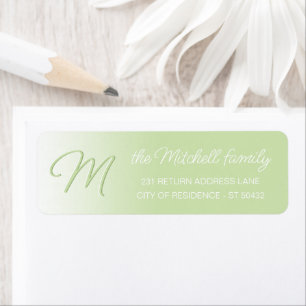 Custom Simple Elegant Light Lime Green Monogram