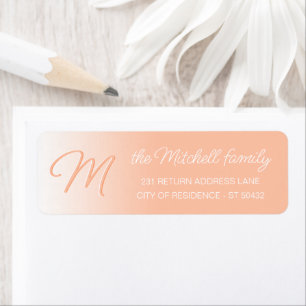 Custom Simple Elegant Light Sunny Peach Monogram