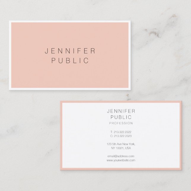 Custom Simple Elegant Modern Minimalist Template Business Card (Front/Back)