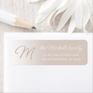 Custom Simple Elegant Neutral Taupe Brown Monogram