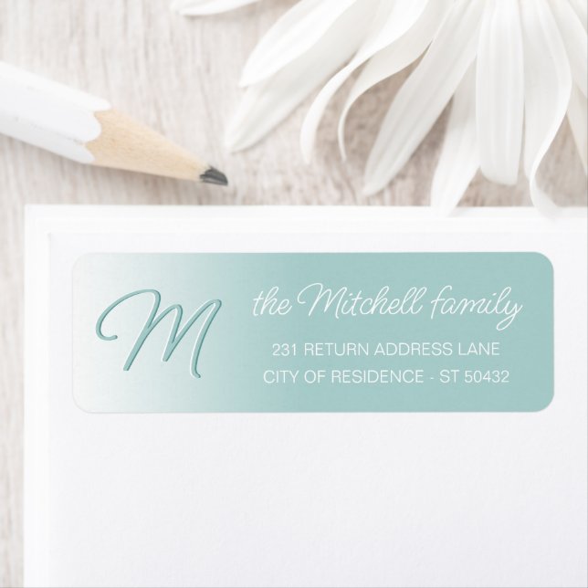 Custom Simple Elegant Seafoam Mint Green Monogram (Insitu)