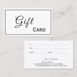 Custom Simple Elegant White Beauty Salon Gift card