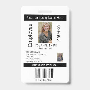 Custom Simple Employee Photo ID Company Security  Badge