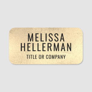 Custom Simple Faux Gold Name Tag