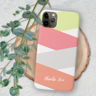 Custom Simple Fun Diagonal Striped Art Pattern iPhone 11Pro Max Case
