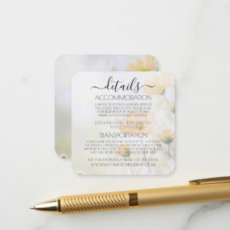 Custom Simple Little Orange Flower Wedding Details Enclosure Card