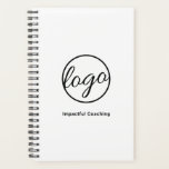 Custom Simple Logo Business Planner<br><div class="desc">Create a custom planner featuring a simple design with your business logo along with your business name. The back has your contact information (or you may delete the text to leave blank). A basic, minimalist design that works for any business. These make great marketing / promotional items for trade shows,...</div>