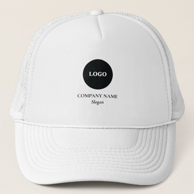 Custom Simple Logo company name Slogan  Trucker Hat (Front)