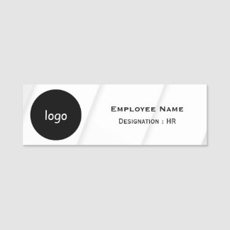 Custom Simple Logo Magnetic & Pin Employee Name Tag