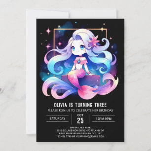 Custom Simple Mermaid Birthday Invitation