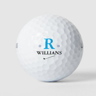 Custom Simple Minimalist Blue R Monogram Golf Balls