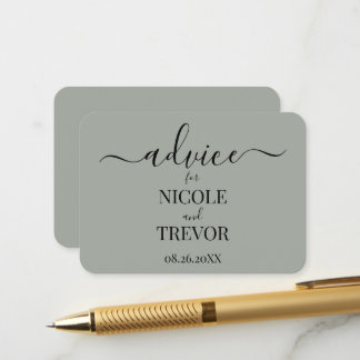 Custom Simple Minimalist Personalised Wedding Advice Card